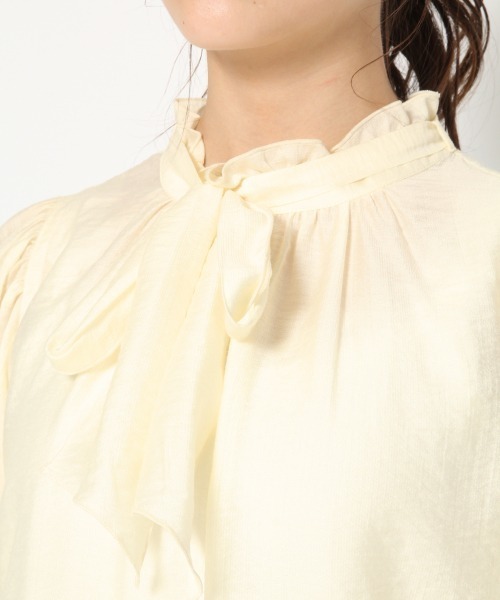 Heather(ヘザー)の「サテンライクハイネックフリルブラウス 874505(シャツ/ブラウス・レディース・ホワイト/アイボリー/ブラック・FREE)」の6枚目の写真