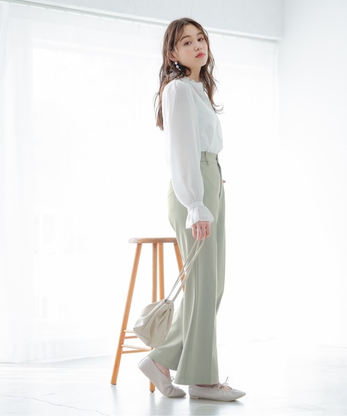 Heather(ヘザー)の「サテンライクハイネックフリルブラウス 874505(シャツ/ブラウス・レディース・ホワイト/アイボリー/ブラック・FREE)」の13枚目の写真