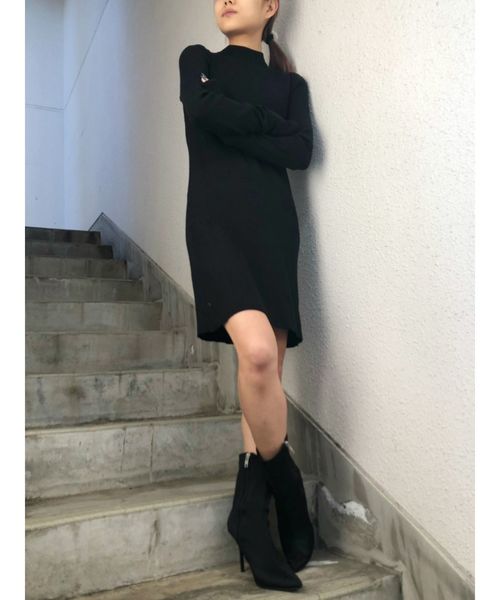 GYDA(ジェイダ)の「ボトルネックニット ワンピース(ワンピース・レディース・ブラック/カーキ/グレー・FREE)」の10枚目の写真