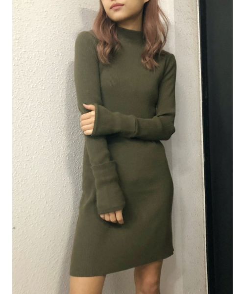 GYDA(ジェイダ)の「ボトルネックニット ワンピース(ワンピース・レディース・ブラック/カーキ/グレー・FREE)」の15枚目の写真