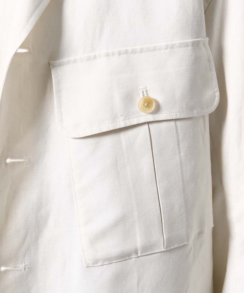 ADAM ET ROPE'（アダムエロペ）の「【AKAI】プレミアムシルクリネン サファリジャケット/ビッグシルエット（ブルゾン・メンズ・ホワイト系その他・LL/M/L）」の11枚目の写真