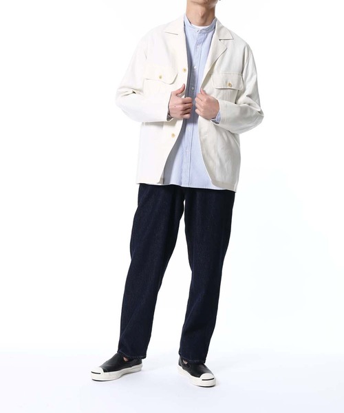 ADAM ET ROPE'（アダムエロペ）の「【AKAI】プレミアムシルクリネン サファリジャケット/ビッグシルエット（ブルゾン・メンズ・ホワイト系その他・LL/M/L）」の2枚目の写真