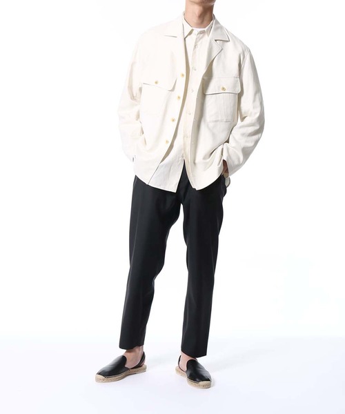ADAM ET ROPE'（アダムエロペ）の「【AKAI】プレミアムシルクリネン サファリジャケット/ビッグシルエット（ブルゾン・メンズ・ホワイト系その他・LL/M/L）」の3枚目の写真