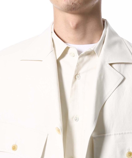 ADAM ET ROPE'（アダムエロペ）の「【AKAI】プレミアムシルクリネン サファリジャケット/ビッグシルエット（ブルゾン・メンズ・ホワイト系その他・LL/M/L）」の7枚目の写真