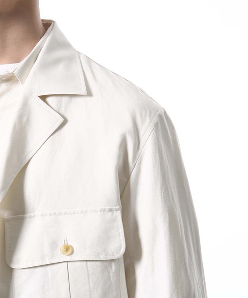 ADAM ET ROPE'（アダムエロペ）の「【AKAI】プレミアムシルクリネン サファリジャケット/ビッグシルエット（ブルゾン・メンズ・ホワイト系その他・LL/M/L）」の8枚目の写真