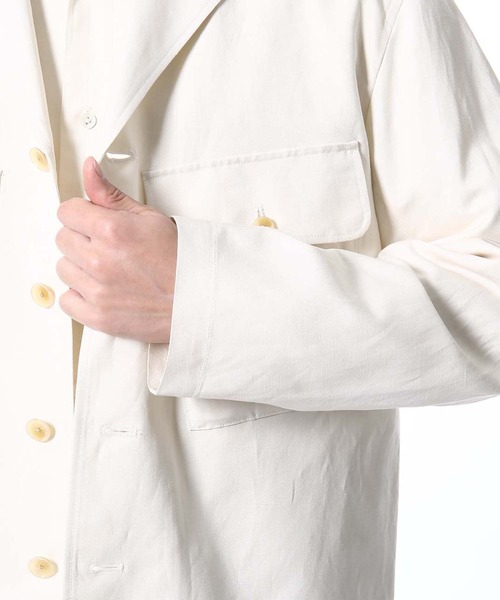 ADAM ET ROPE'（アダムエロペ）の「【AKAI】プレミアムシルクリネン サファリジャケット/ビッグシルエット（ブルゾン・メンズ・ホワイト系その他・LL/M/L）」の9枚目の写真