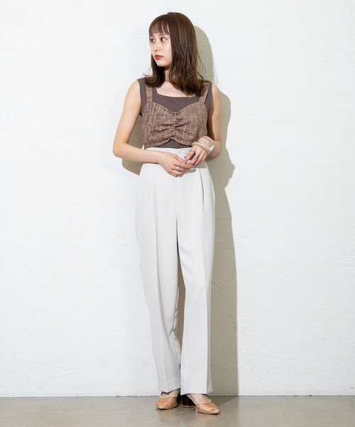 mystic（ミスティック）の「BACKリボンビスチェ（ベスト・レディース・アイボリー/ブラウン/ベージュ・FREE）」の4枚目の写真