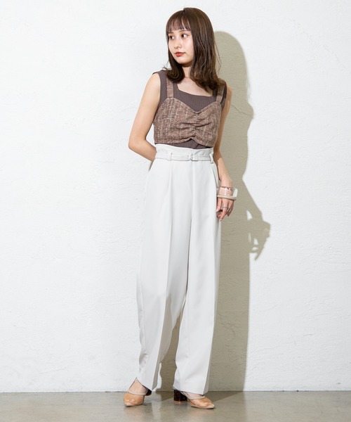 mystic（ミスティック）の「BACKリボンビスチェ（ベスト・レディース・アイボリー/ブラウン/ベージュ・FREE）」の5枚目の写真