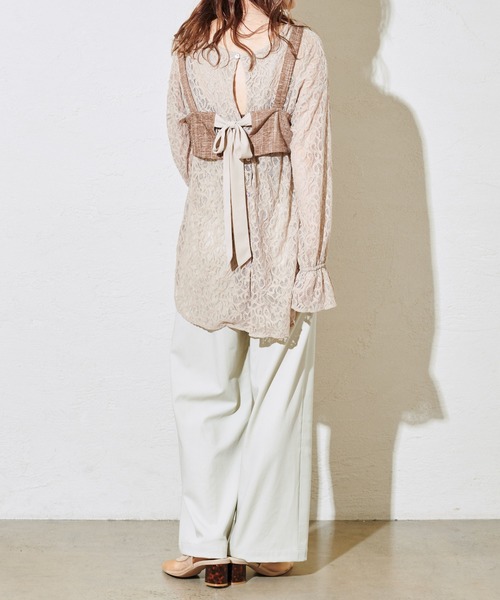 mystic（ミスティック）の「BACKリボンビスチェ（ベスト・レディース・アイボリー/ブラウン/ベージュ・FREE）」の18枚目の写真