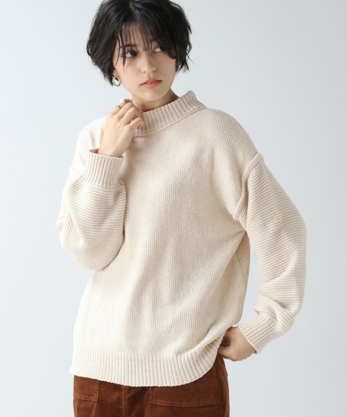 RAGEBLUE（レイジブルー）の「ソデパフモールニット/892564（ニット/セーター・レディース・ホワイト/ベージュ/パープル/ブルー/ブラウン/ブルー系その他/グリーン/ピンク・FREE）」の2枚目の写真