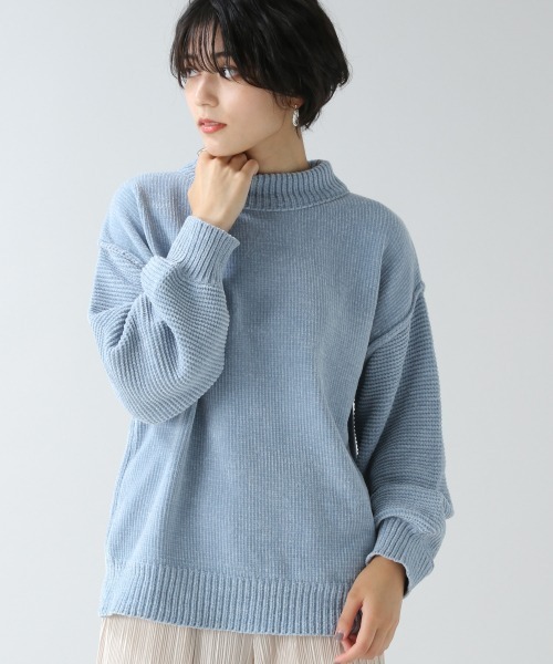 RAGEBLUE（レイジブルー）の「ソデパフモールニット/892564（ニット/セーター・レディース・ホワイト/ベージュ/パープル/ブルー/ブラウン/ブルー系その他/グリーン/ピンク・FREE）」の5枚目の写真