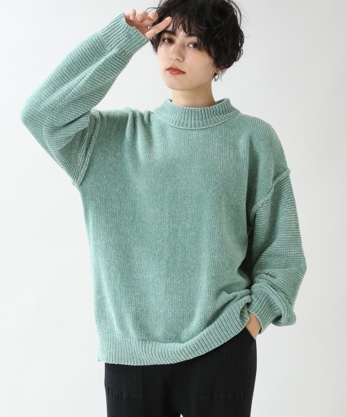 RAGEBLUE（レイジブルー）の「ソデパフモールニット/892564（ニット/セーター・レディース・ホワイト/ベージュ/パープル/ブルー/ブラウン/ブルー系その他/グリーン/ピンク・FREE）」の4枚目の写真