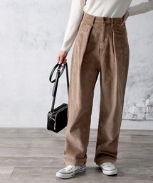 classicalelf | ワイドストレートハイウエスト無地コーデュロイタックパンツ(フルレングス)(その他パンツ)