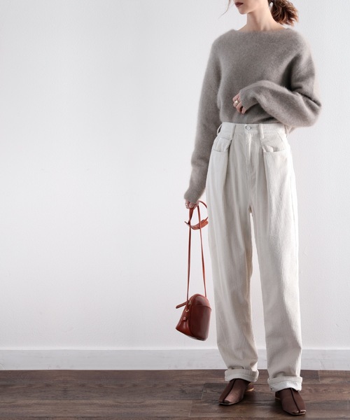 classicalelf(クラシカルエルフ)の「ワイドストレートハイウエスト無地タックパンツ(フルレングス)(その他パンツ・レディース・ベージュ/アイボリー/モカ/チャコール・SMALL/MEDIUM/LARGE/X-LARGE)」の22枚目の写真