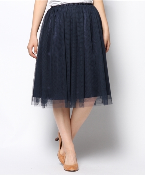 CIAOPANIC(チャオパニック)の「【Ciaopanic】チュールSK(スカート・レディース・ネイビー/ブラック/カーキ/アイボリー・FREE)」の4枚目の写真