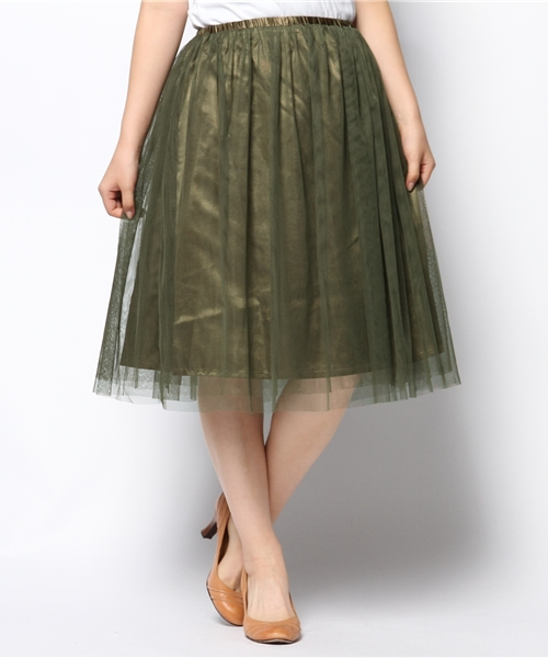 CIAOPANIC(チャオパニック)の「【Ciaopanic】チュールSK(スカート・レディース・ネイビー/ブラック/カーキ/アイボリー・FREE)」の3枚目の写真