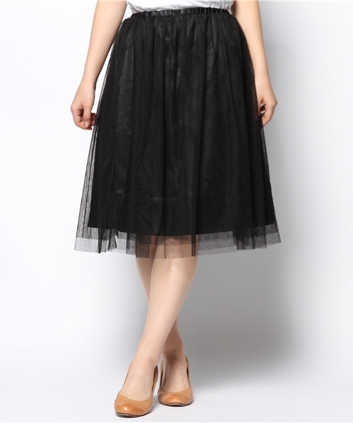 CIAOPANIC(チャオパニック)の「【Ciaopanic】チュールSK(スカート・レディース・ネイビー/ブラック/カーキ/アイボリー・FREE)」の2枚目の写真