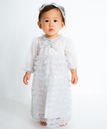 POMPKINS（ポプキンズ）の「【pompkinsbaby（ポプキンズベビー）】ラメチュールフリルドレスヘッドバンドセット（その他ベビーウェア）」