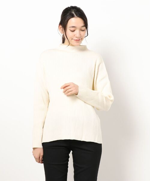 AMERICAN HOLIC（アメリカンホリック）の「モックネックリブニットプルオーバー（ニット/セーター・レディース・ブラック/ブラウン/オフホワイト/サックスブルー/グレー系その他/ライトベージュ/テラコッタ・M/L）」の20枚目の写真