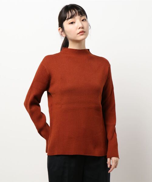 AMERICAN HOLIC（アメリカンホリック）の「モックネックリブニットプルオーバー（ニット/セーター・レディース・ブラック/ブラウン/オフホワイト/サックスブルー/グレー系その他/ライトベージュ/テラコッタ・M/L）」の22枚目の写真