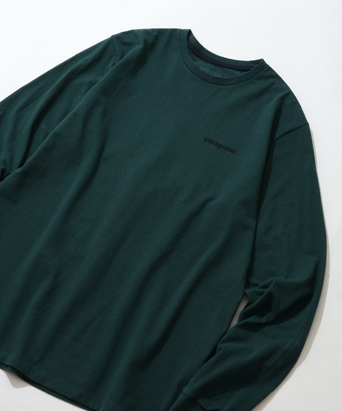 patagonia パタゴニア★長袖Tシャツ ロゴプリント グレー 未使用タグ付きメンズ tシャツ 「Patagonia⁄パタゴニア」ロゴプリントクルーネックロングスリーブTシャツ メンズ レディース