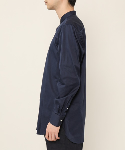 KASHIYAMA（カシヤマ）の「バンドカラーロングスリーブ　サテンストレッチ　ロングテイルシャツ（シャツ/ブラウス・メンズ・ネイビー/ブルー/ホワイト・マルチサイズ）」の18枚目の写真