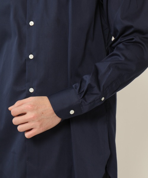 KASHIYAMA（カシヤマ）の「バンドカラーロングスリーブ　サテンストレッチ　ロングテイルシャツ（シャツ/ブラウス・メンズ・ネイビー/ブルー/ホワイト・マルチサイズ）」の20枚目の写真