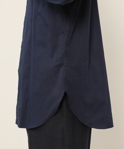 KASHIYAMA（カシヤマ）の「バンドカラーロングスリーブ　サテンストレッチ　ロングテイルシャツ（シャツ/ブラウス・メンズ・ネイビー/ブルー/ホワイト・マルチサイズ）」の22枚目の写真