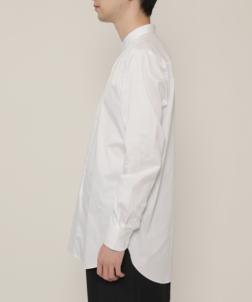 KASHIYAMA（カシヤマ）の「バンドカラーロングスリーブ　サテンストレッチ　ロングテイルシャツ（シャツ/ブラウス・メンズ・ネイビー/ブルー/ホワイト・マルチサイズ）」の7枚目の写真