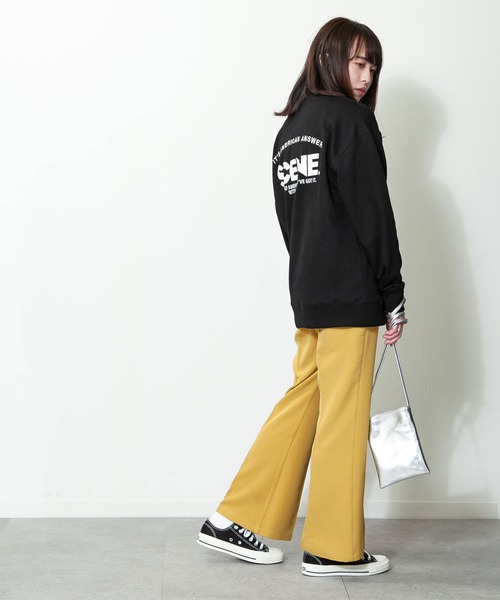 SCENE  シーン　スウェット トレーナー L  紺 scene（シーン）の「【SCENE 】胸ロゴ バックロゴスウェット