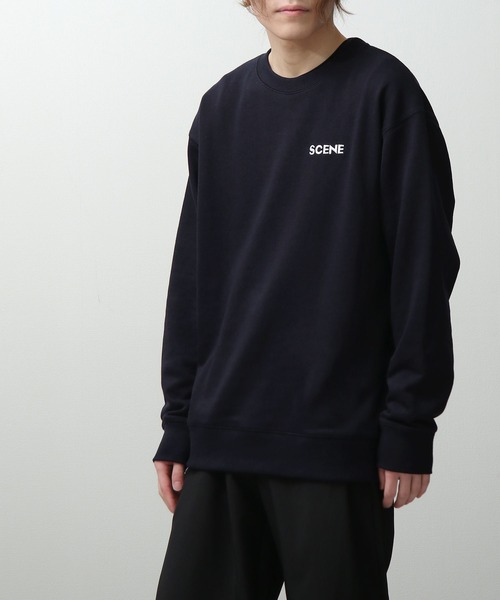 SCENE  シーン　スウェット トレーナー L  紺 scene（シーン）の「【SCENE 】胸ロゴ バックロゴスウェット