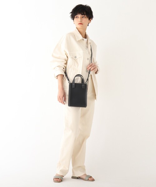 OPAQUE.CLIP（オペークドットクリップ）の「◆フェイクレザー 配色ステッチケータイミニショルダー（ショルダーバッグ・レディース・ライトブルー/ブラック/オフホワイト/キャメル・00）」の11枚目の写真