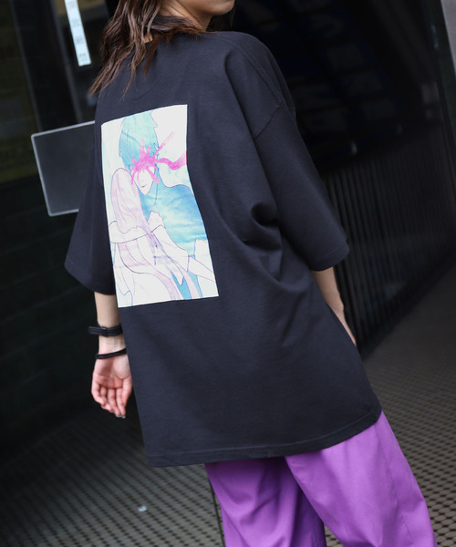 ZIP FIVE(ジップファイブ)の「【ZIP FIVE】【WEB限定】イラストバックプリントビッグシルエットTシャツ(Tシャツ/カットソー・レディース・ホワイト/ブラック/パープル/グレー/ブルー・MEDIUM/LARGE)」の9枚目の写真
