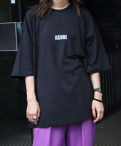 ZIP FIVE(ジップファイブ)の「【ZIP FIVE】【WEB限定】イラストバックプリントビッグシルエットTシャツ(Tシャツ/カットソー・レディース・ホワイト/ブラック/パープル/グレー/ブルー・MEDIUM/LARGE)」の13枚目の写真