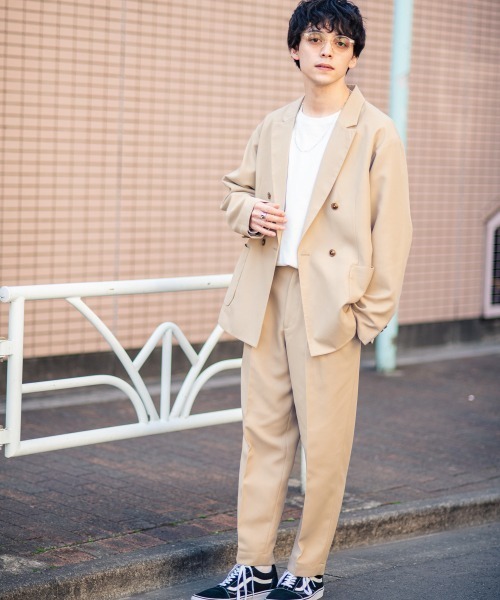 RAGEBLUE（レイジブルー）の「＜セットアップ着用可能＞PEダブルテーラードジャケット/928663（テーラードジャケット・メンズ・ベージュ/オフホワイト/ブラック・MEDIUM/LARGE）」の15枚目の写真