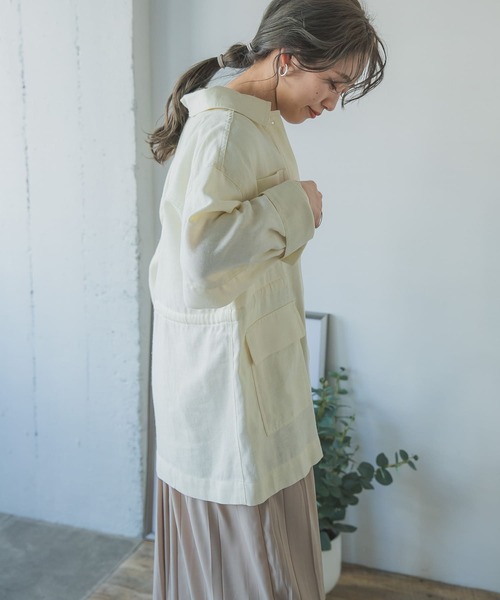 ITEMS URBANRESEARCH(アイテムズ アーバンリサーチ)の「麻シャツジャケット(その他アウター・レディース・ライトカーキ/アイボリー・FREE)」の14枚目の写真