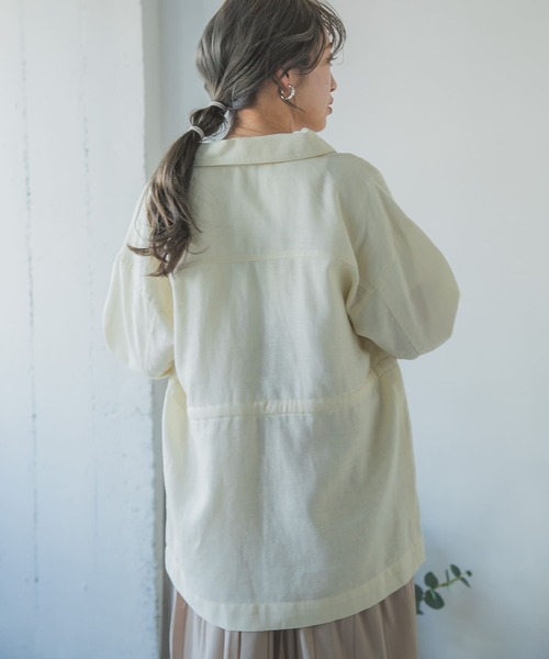 ITEMS URBANRESEARCH(アイテムズ アーバンリサーチ)の「麻シャツジャケット(その他アウター・レディース・ライトカーキ/アイボリー・FREE)」の16枚目の写真