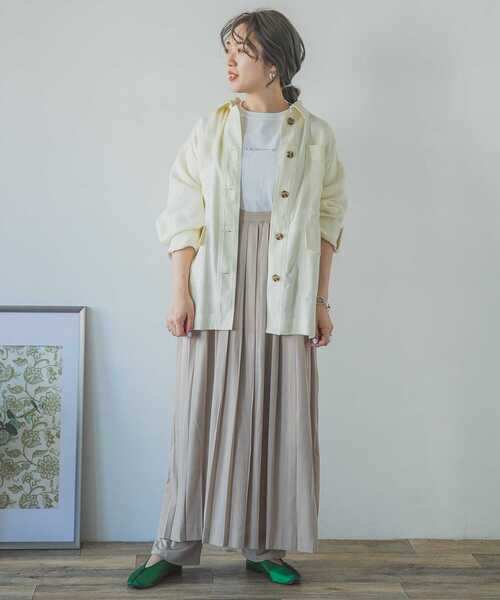 ITEMS URBANRESEARCH(アイテムズ アーバンリサーチ)の「麻シャツジャケット(その他アウター・レディース・ライトカーキ/アイボリー・FREE)」の12枚目の写真