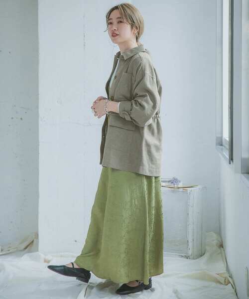 ITEMS URBANRESEARCH(アイテムズ アーバンリサーチ)の「麻シャツジャケット(その他アウター・レディース・ライトカーキ/アイボリー・FREE)」の11枚目の写真