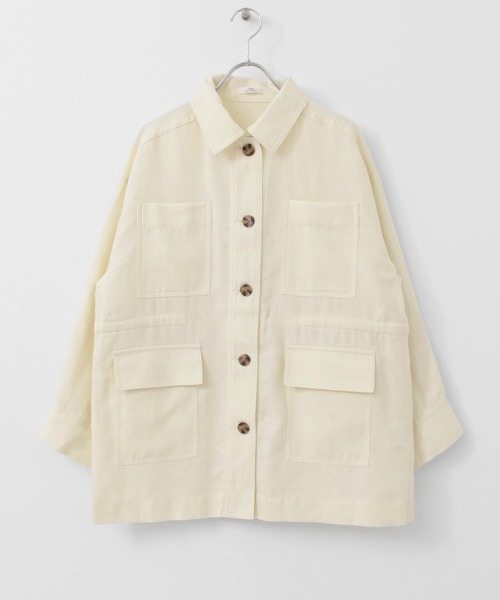 ITEMS URBANRESEARCH(アイテムズ アーバンリサーチ)の「麻シャツジャケット(その他アウター・レディース・ライトカーキ/アイボリー・FREE)」の18枚目の写真