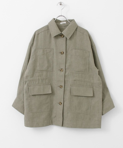 ITEMS URBANRESEARCH(アイテムズ アーバンリサーチ)の「麻シャツジャケット(その他アウター・レディース・ライトカーキ/アイボリー・FREE)」の19枚目の写真