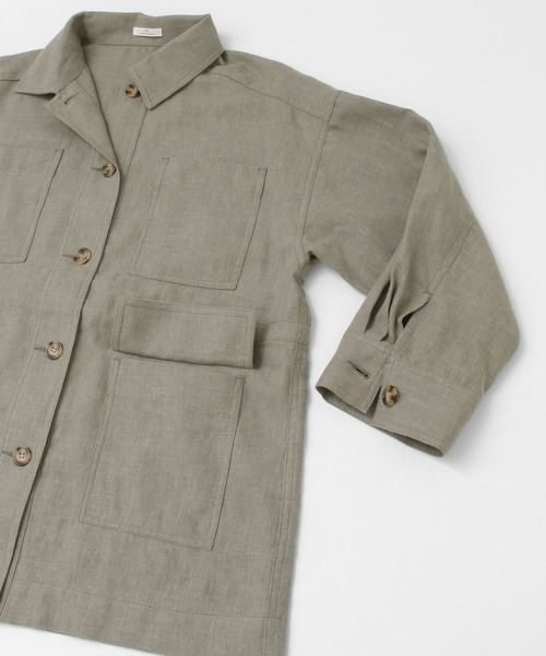 ITEMS URBANRESEARCH(アイテムズ アーバンリサーチ)の「麻シャツジャケット(その他アウター・レディース・ライトカーキ/アイボリー・FREE)」の20枚目の写真