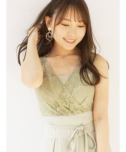 MERCURYDUO（マーキュリーデュオ）の「サイドプリーツドッキングロンパース（ワンピース・レディース・アイボリー/ミント・MEDIUM/SMALL）」の6枚目の写真