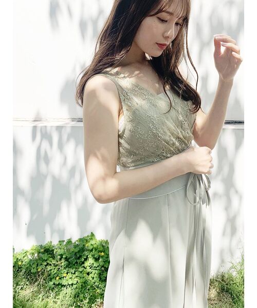 MERCURYDUO（マーキュリーデュオ）の「サイドプリーツドッキングロンパース（ワンピース・レディース・アイボリー/ミント・MEDIUM/SMALL）」の18枚目の写真