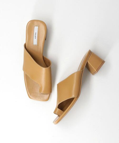 TILLETT（ティレット）の「＜TILLETT＞レザートング スクエアヒールサンダル ◆（サンダル・レディース・ブラック/ベージュ・8/6/7）」の11枚目の写真