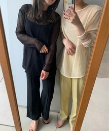 prose verse | 《WEB限定》ラウンドヘムメッシュニット(Tシャツ/カットソー)