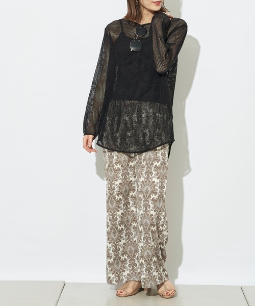 prose verse（プロズヴェール）の「《WEB限定》ラウンドヘムメッシュニット（Tシャツ/カットソー・レディース・アイボリー/ブラック・ﾌﾘ-）」の6枚目の写真