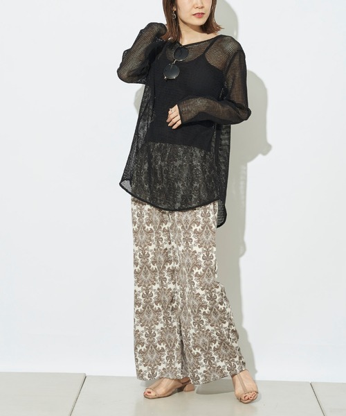 prose verse（プロズヴェール）の「《WEB限定》ラウンドヘムメッシュニット（Tシャツ/カットソー・レディース・アイボリー/ブラック・ﾌﾘ-）」の3枚目の写真