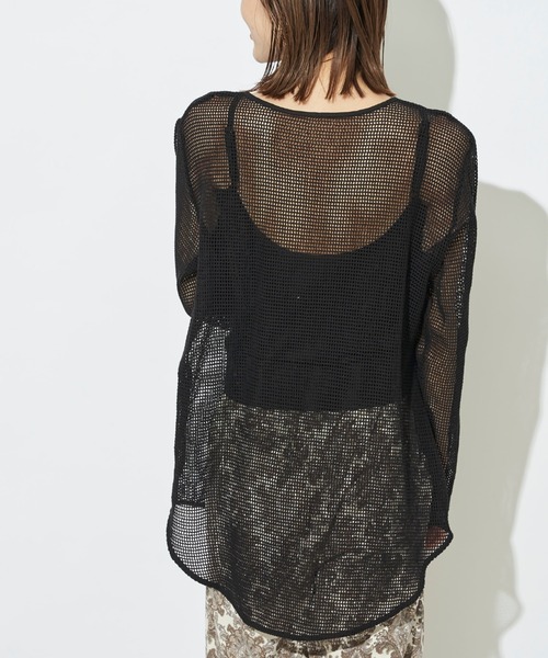 prose verse（プロズヴェール）の「《WEB限定》ラウンドヘムメッシュニット（Tシャツ/カットソー・レディース・アイボリー/ブラック・ﾌﾘ-）」の17枚目の写真