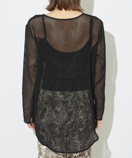 prose verse（プロズヴェール）の「《WEB限定》ラウンドヘムメッシュニット（Tシャツ/カットソー・レディース・アイボリー/ブラック・ﾌﾘ-）」の13枚目の写真